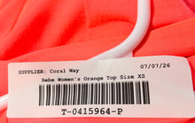 Load image into Gallery viewer, Bebe Womens Orange Sleeveless Draped Surplice Deep V-Neck Bodysuit Size XS
