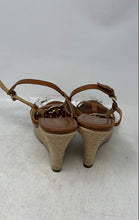 Load image into Gallery viewer, Michael Kors Womens Brown Leather Open-Toe Wedge Espadrille Sandals Size 9.5M
