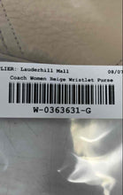 Load image into Gallery viewer, Coach Womens Beige Pebbled Leather Corner Zip Mini Wristlet Wallet

