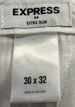 Load image into Gallery viewer, Express Mens Gray Flat Front Extra Slim Fit Straight Leg Dress Pants Size 30x32
