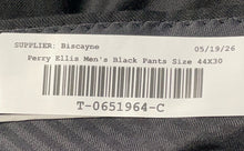 Load image into Gallery viewer, Perry Ellis Mens Black Wool Pleated Pockets Portfolio Dress Pants Size 44X30

