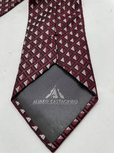 Load image into Gallery viewer, Alvaro Castagnino Mens Red Geometric Print Handmade Adjustable Designer Tie

