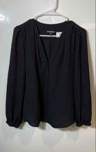 Load image into Gallery viewer, Express Womens Black Long Sleeve V-Neck Button Front Blouse Top Size M

