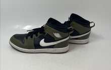 Load image into Gallery viewer, Nike Kids Air Jordan 1 Mid Black Green Mid Top Lace-Up Sneaker Shoes Size 3Y
