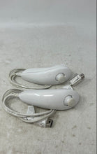 Load image into Gallery viewer, Lot Of 2 Pcs Nintendo Wii White Wired Nunchuk Gaming Controller Untested

