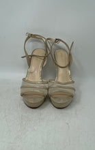 Load image into Gallery viewer, Nine West Womens Della Gold Glitter Stiletto Heel Ankle Strap Sandals Size 8M
