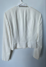 Load image into Gallery viewer, Boss Hugo Boss Womens White Long Sleeve V-Neck Pockets Cropped Jacket Size 2
