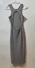 Load image into Gallery viewer, Zara Womens Black White Striped Sleeveless Crew Neck Bodycon Dress Size Small
