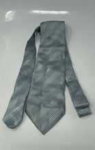Load image into Gallery viewer, Armani Collezioni Mens Blue Striped Silk Keeper Loop Adjustable Pointed Tie
