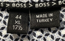 Load image into Gallery viewer, Hugo Boss Mens Blue Printed Long Sleeve Collared Slim Fit Dress Shirt Size XL
