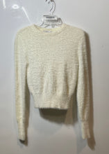 Load image into Gallery viewer, Zara Knit Womens Off White Long Sleeve Plush Cropped Pullover Sweater Size M
