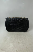 Load image into Gallery viewer, Betsey Johnson Womens Black Quilted Heart Leather Chain Strap Crossbody Bag
