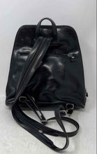 Load image into Gallery viewer, Ottobre Womens Black Leather Top Handle Outer Pockets Adjustable Strap Backpack
