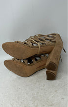 Load image into Gallery viewer, Sam Edelman Womens Yeager Beige Caged Block Heel Back Zip Strappy Sandals Size 9
