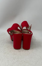 Load image into Gallery viewer, Sun + Stone Womens Lillah Red Adjustable Buckle Block Heels Platform Sandal 9 M
