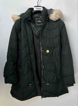 Load image into Gallery viewer, Royalty Womens Green Long Sleeve Fur Hooded Full-Zip Puffer Jacket Size 2X
