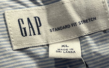Load image into Gallery viewer, Gap Mens Blue Striped Long Sleeve Standard Fit Stretch Button-Up Shirt Size XL
