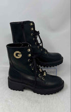 Load image into Gallery viewer, Guess Womens GG Super-R Black Leather Lace-Up Ankle Boots Size 5 1/2 M
