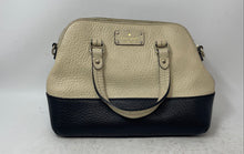 Load image into Gallery viewer, Kate Spade New York Womens Cream Black Leather Shoulder Strap Satchel Handbag
