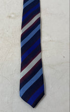 Load image into Gallery viewer, Baroni Mens Multicolor Striped Silk Keeper Loop Adjustable Designer Tie
