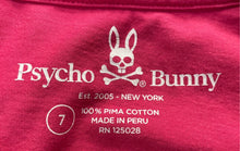 Load image into Gallery viewer, Psycho Bunny Mens Pink Pima Cotton Short Sleeve Crew Neck Graphic T-Shirt Size 7
