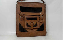 Load image into Gallery viewer, Unbranded Womens Brown Leather Adjustable Strap Flap Over Crossbody Handbag
