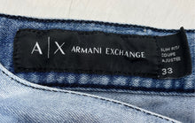 Load image into Gallery viewer, Armani Exchange Mens Blue Denim Medium Wash Slim Fit Skinny Jeans Size 33
