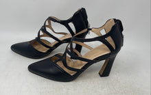 Load image into Gallery viewer, Adrienne Vittadini Womens Nali Black Back Zip Block Pump Heels Size 7.5M
