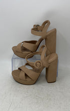 Load image into Gallery viewer, Via Marte Womens Light Brown Open Toe High Block Platform Heels Size 7
