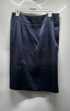 Load image into Gallery viewer, Nine West Womens Blue Satin Side Zip Midi Straight &amp; Pencil Skirt Size 10

