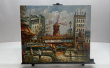 Load image into Gallery viewer, Moulin Rouge Impressionism Parisian Street Scene Canvas Oil Painting Signed

