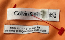 Load image into Gallery viewer, Calvin Klein Mens Orange Long Sleeve Collared Classic-Fit Dress Shirt Size XL
