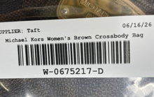 Load image into Gallery viewer, Michael Kors Womens Brown Monogram Leather Trim Zip Top Jet Set Crossbody Bag
