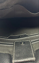 Load image into Gallery viewer, Rae Dunn Womens Black Pebbled Leather Single Strap Pockets Lined Shoulder Bag
