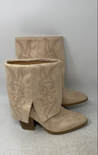 Load image into Gallery viewer, Dream Pairs Womens Beige Pointed Toe Foldover Cowgirl Western Boots Size 9.5
