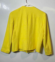 Load image into Gallery viewer, Zara Womens Yellow Long Sleeve Round Neck Turn Lock Blazer Jacket Size XS
