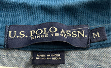 Load image into Gallery viewer, U.S. Polo Assn. Mens Blue Short Sleeve Spread Collar Golf Polo Shirt Size M
