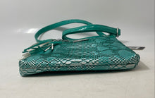 Load image into Gallery viewer, VZ Vera Handbag Womens Blue Snakeskin Detachable Strap Crossbody Bag With Tags
