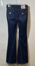 Load image into Gallery viewer, True Religion Womens Joey Blue Denim Mid Rise 5 Pocket Design Flared Jeans Sz 26
