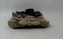 Load image into Gallery viewer, Coach Womens Brown Signature Stripe Detachable Strap Swingpack Crossbody Handbag
