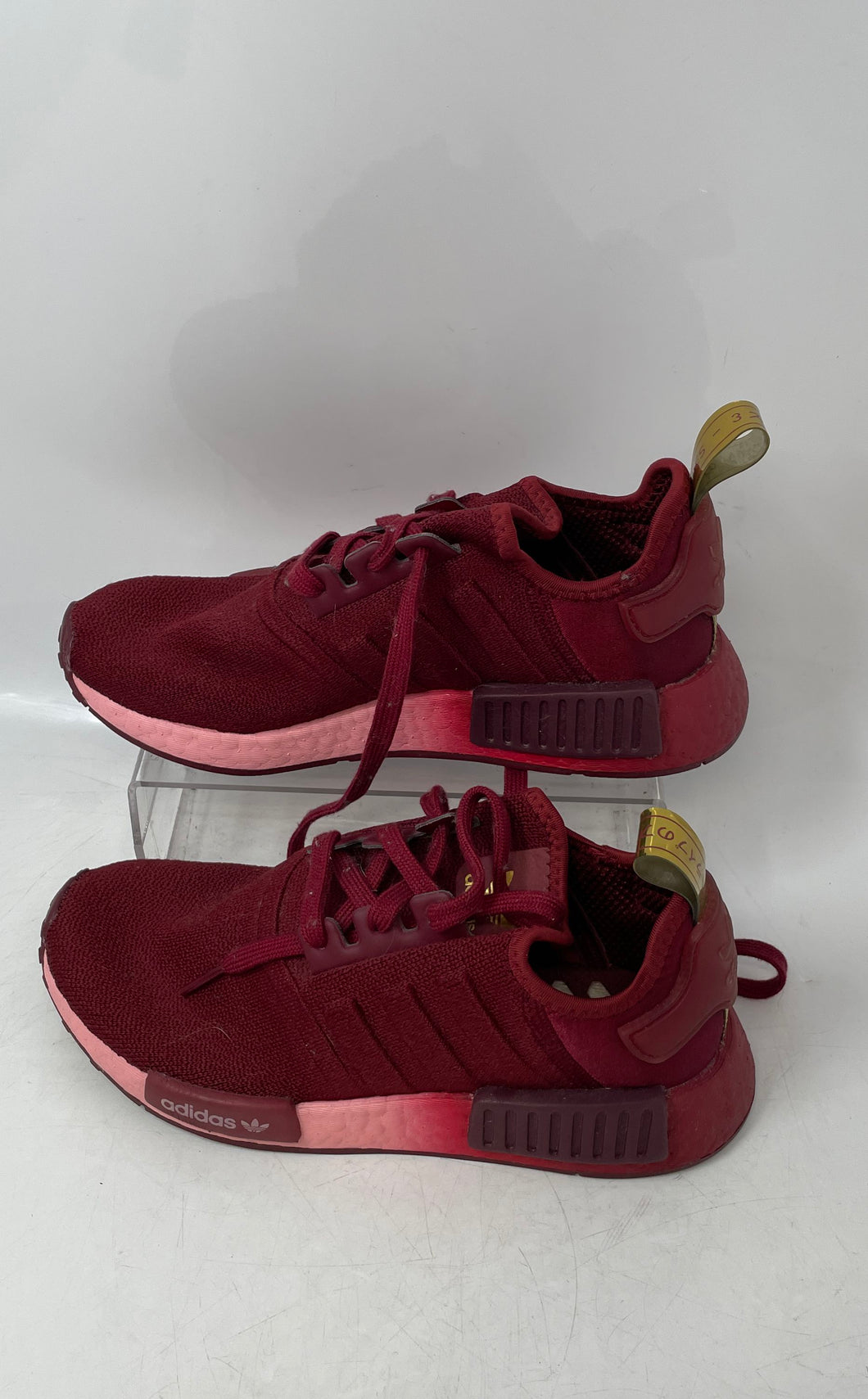 Adidas Womens NMD R1 FZ4631 Burgundy Low Top Lace-Up Sneaker Shoes Size 6