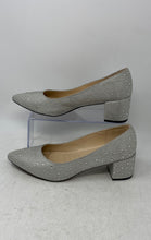 Load image into Gallery viewer, Adrienne Vittadini Womens Fiona Silver Rhinestone Block Pump Heels Size 8.5M
