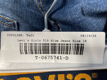 Load image into Gallery viewer, Levi's Girls 510 Blue Denim Dark Wash Stretch Pockets Skinny Jeans Size 18 Reg
