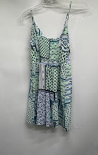 Load image into Gallery viewer, Loft Womens Green Blue Floral Spaghetti Straps Cowl Neck Mini Dress Size 8
