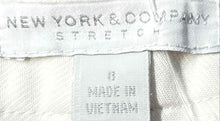 Load image into Gallery viewer, New York &amp; Company Womens White Stretch Flat Front Cropped Pants Size 8
