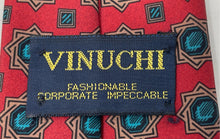 Load image into Gallery viewer, Vinuchi Mens Red Printed Adjustable Formal Pointed Tie One Size
