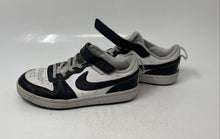 Load image into Gallery viewer, Nike Boys Court Borough Low Recraft White Black Leather Sneakers Shoes Size 1Y
