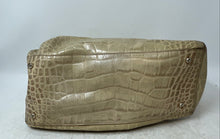 Load image into Gallery viewer, Karen Millen Womens Beige Croc Embossed Leather Triple Section Satchel Handbag
