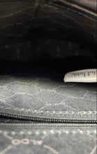 Load image into Gallery viewer, Aldo Womens Black Croc Embossed Faux Leather Scarf Top Handle Satchel Handbag
