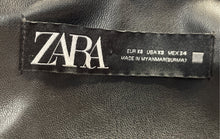 Load image into Gallery viewer, Zara Womens Black Faux Leather Long Sleeve Full Zip Biker Jacket Size XS
